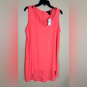 Ashley Stewart Vibrant Coral Sleeveless Tank Top